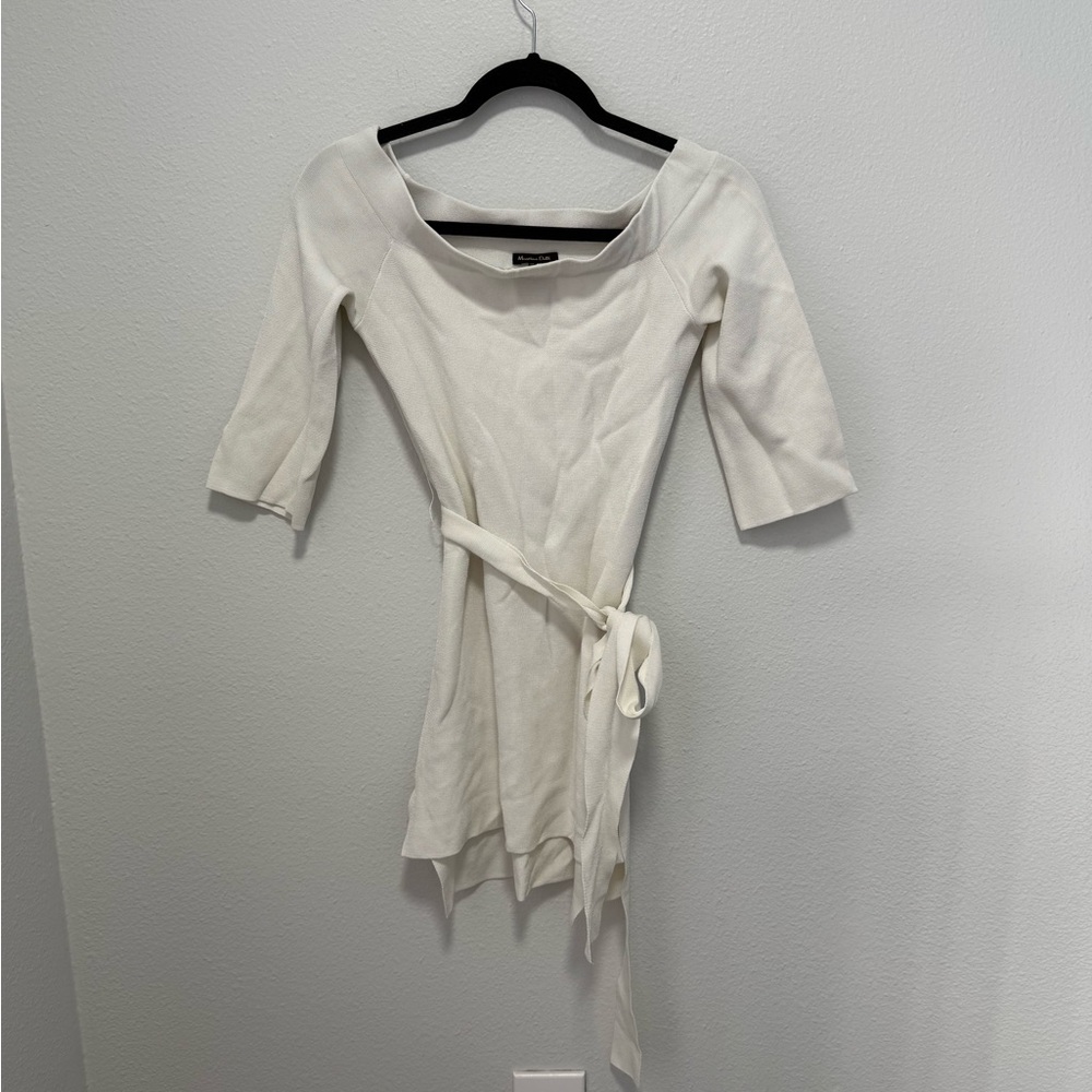 Massimo Dutti White Knit Mini Dress Size Small